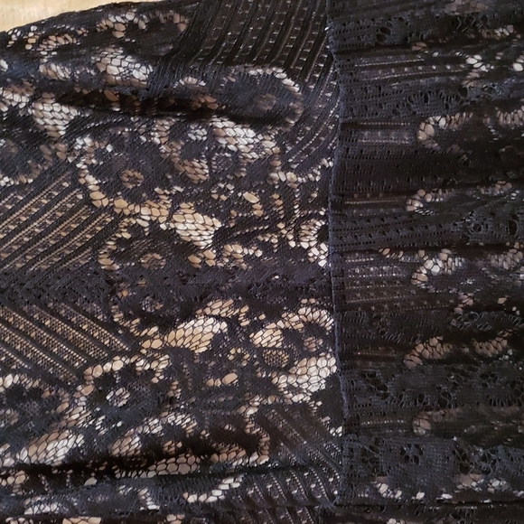 Free People Rocco Black Illusion Lace Open Back Mini Dress Size 4 - Picture 3 of 7